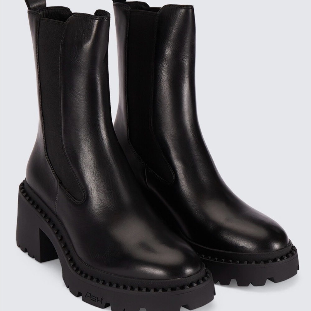 Ash Women's Chunky Black Heeled Boots Like New
